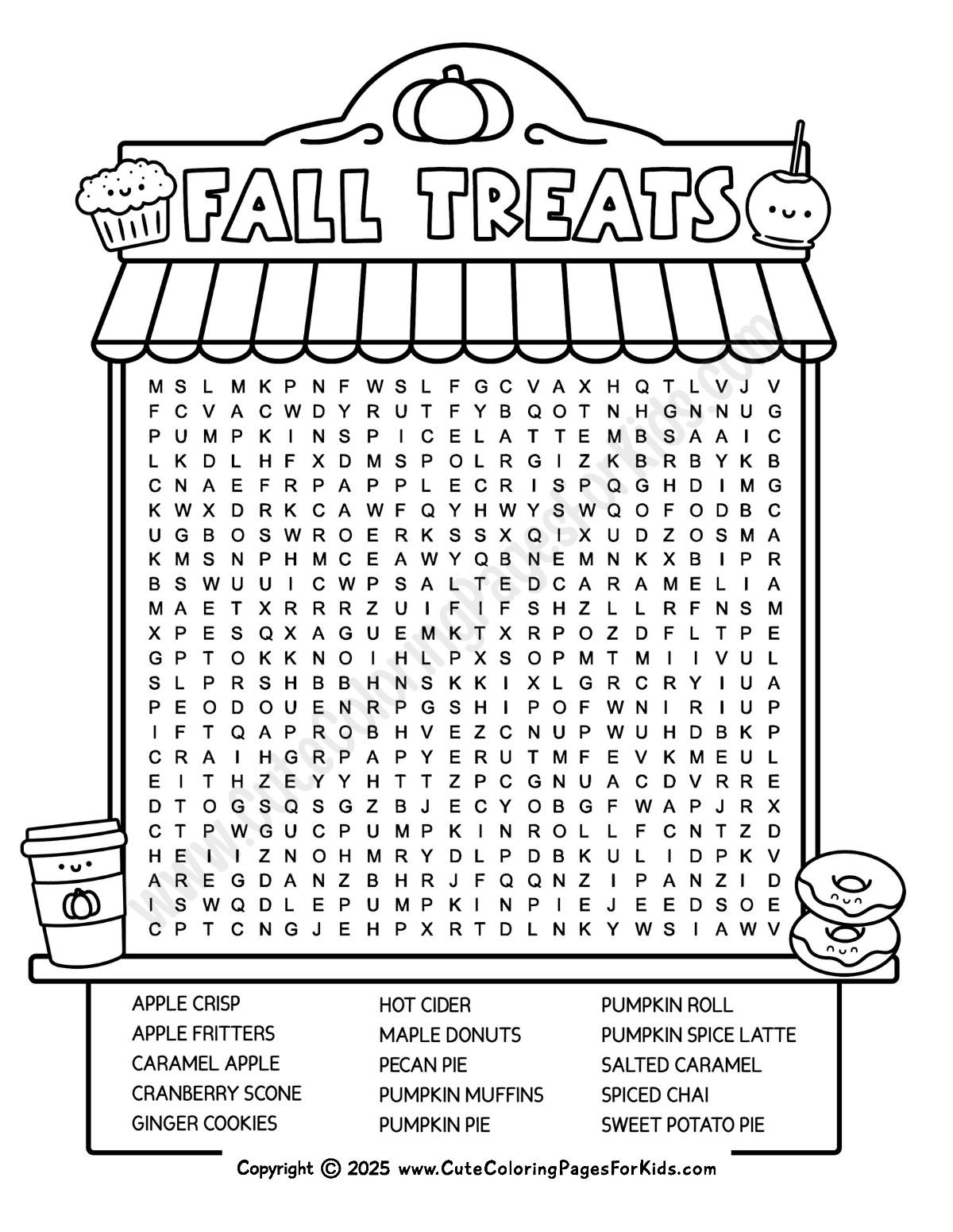 Free Fall Word Search Printables for Kids