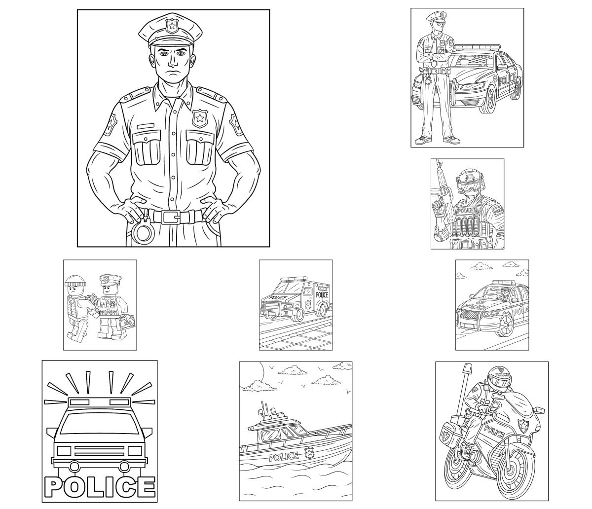 35 drawings — To color and print