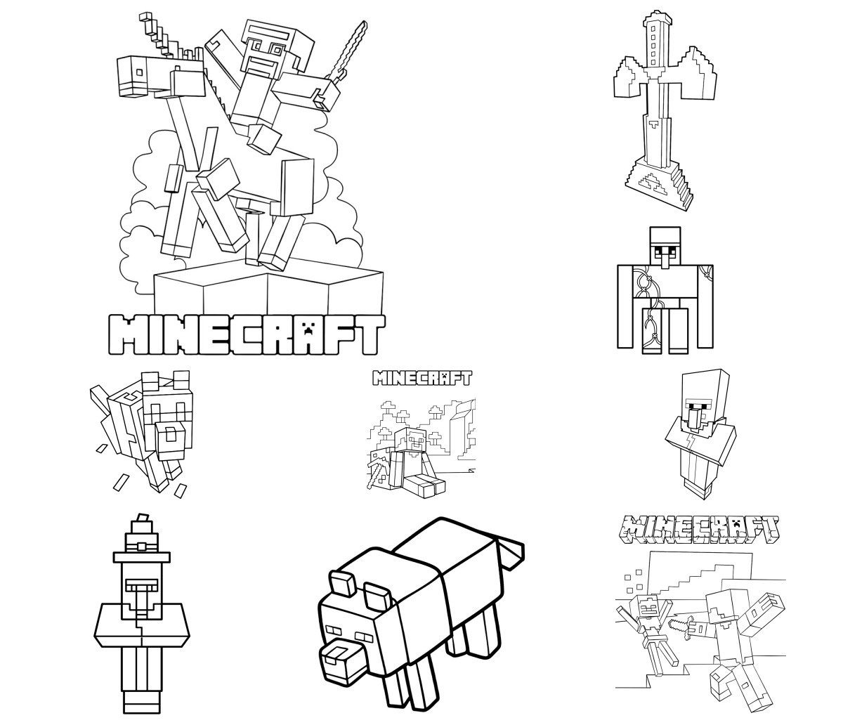 54 drawings — To color and print