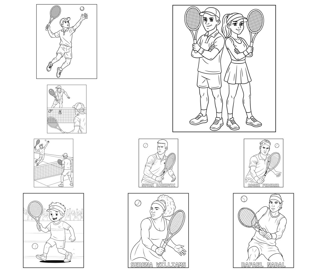 35 drawings — To color and print