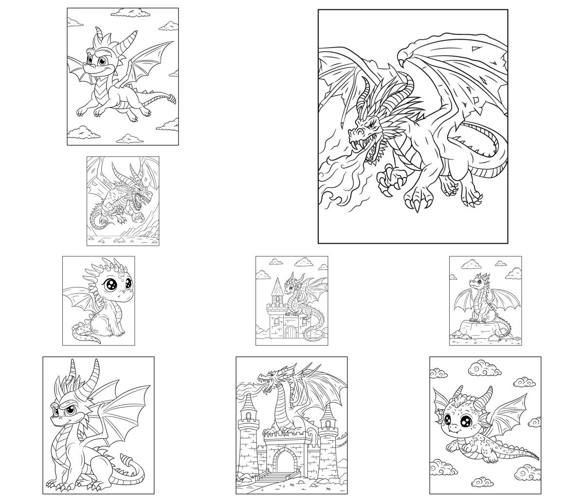 32 drawings — To color and print