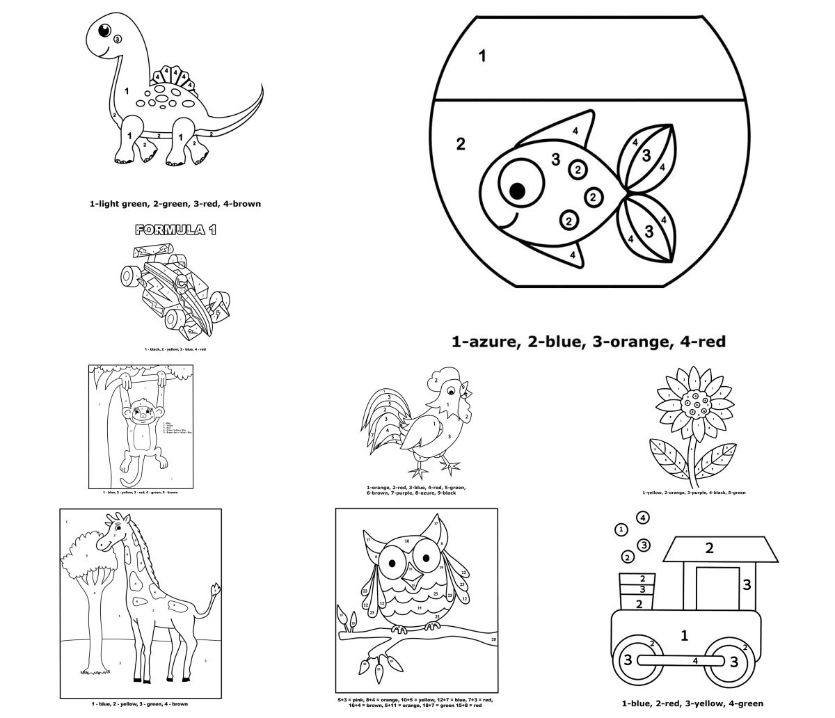 53 drawings — To color and print