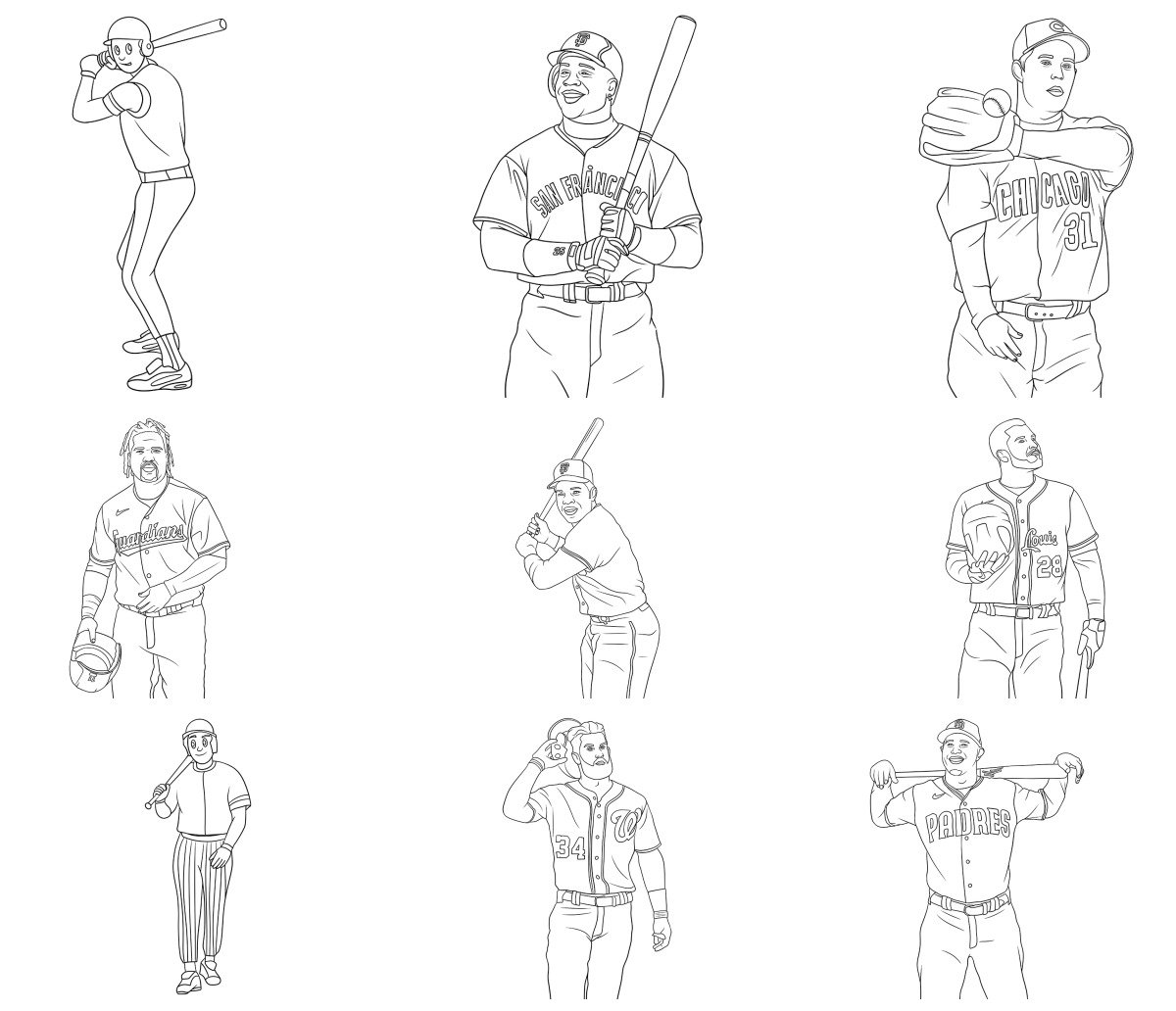 43 drawings — To color and print