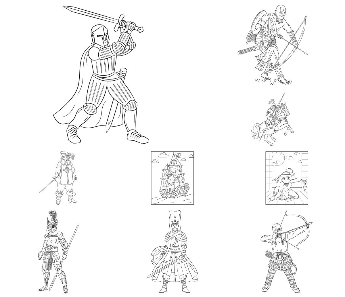 44 drawings — To color and print