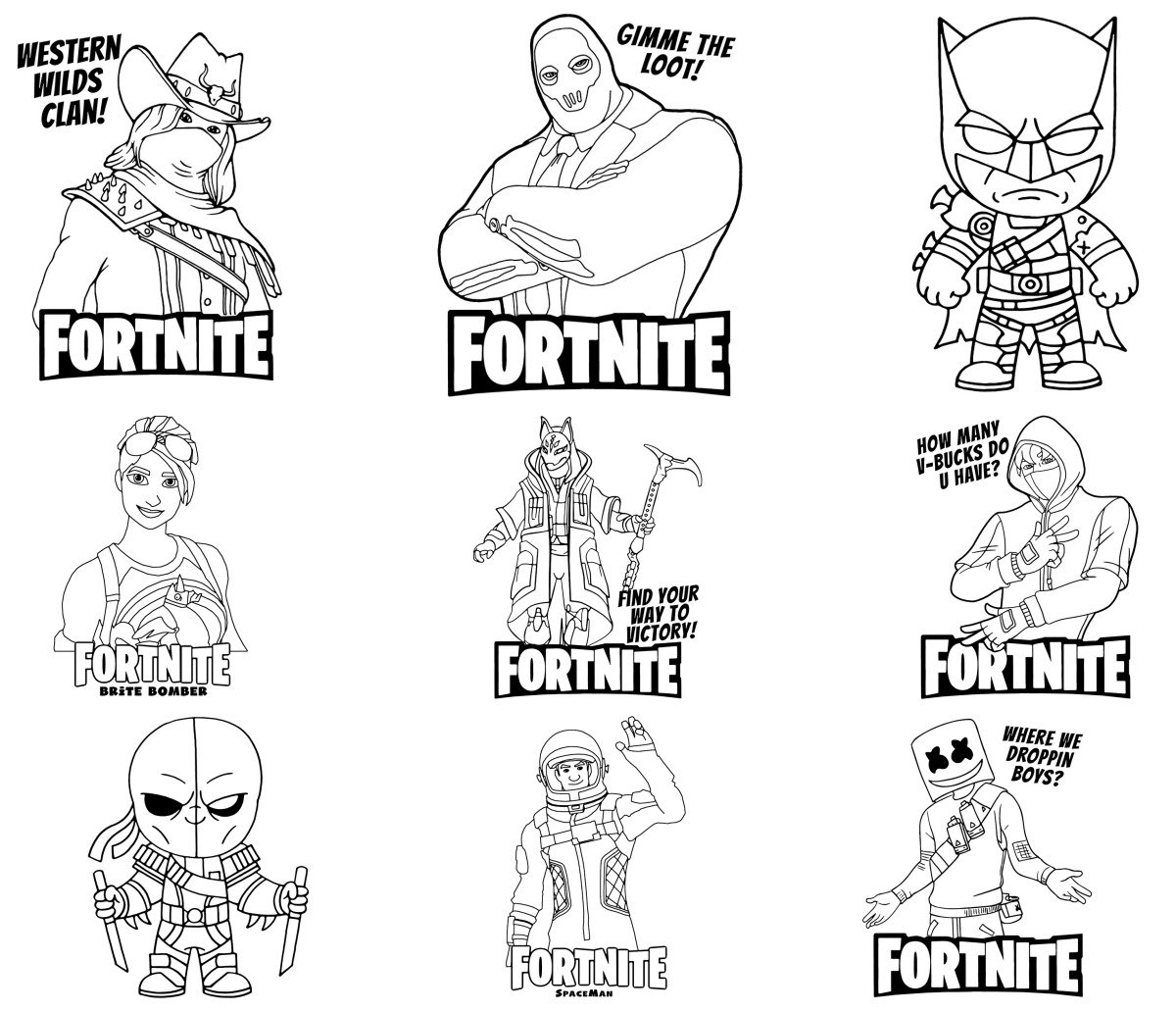 59 drawings — To color and print