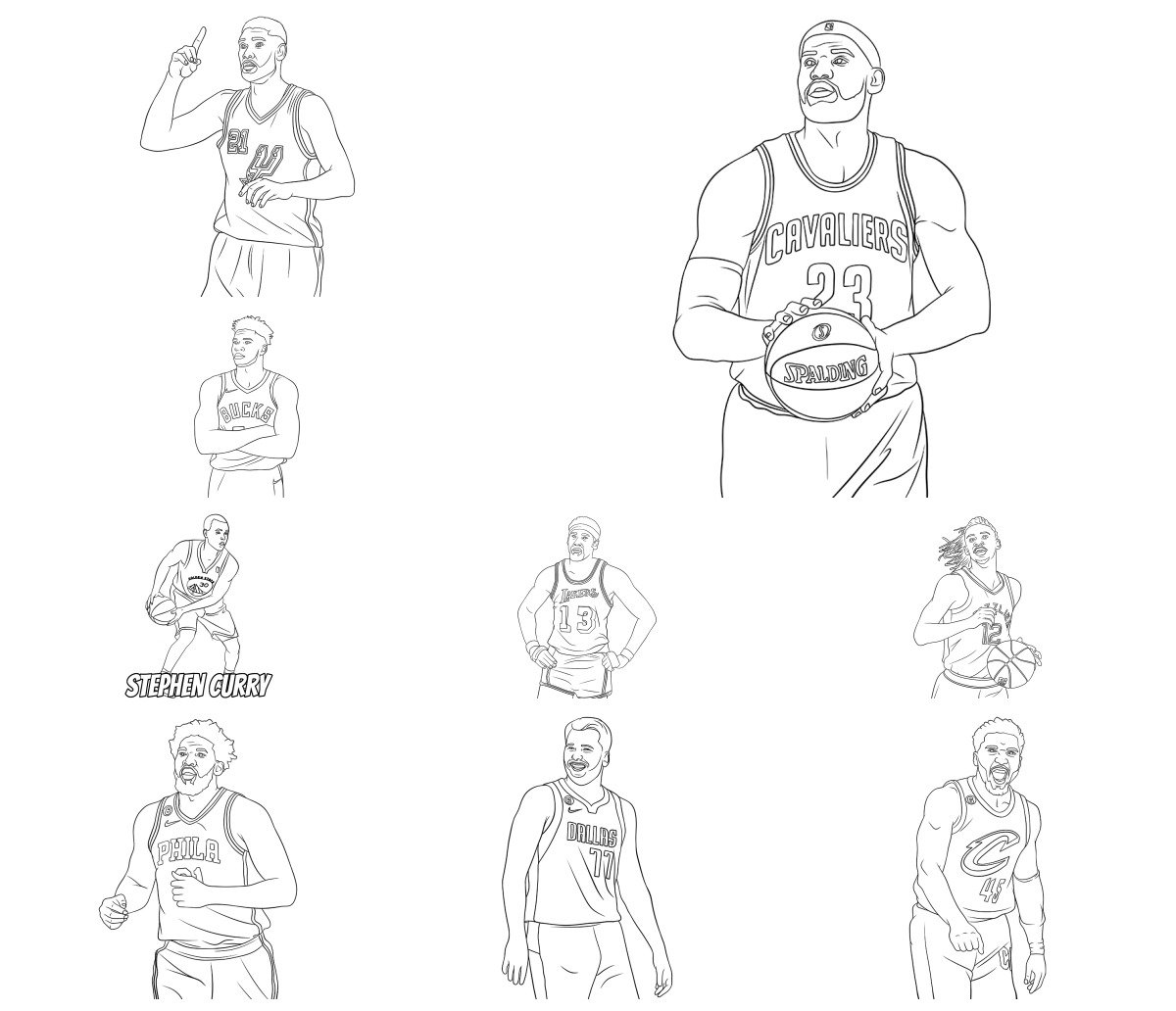 68 drawings — To color and print