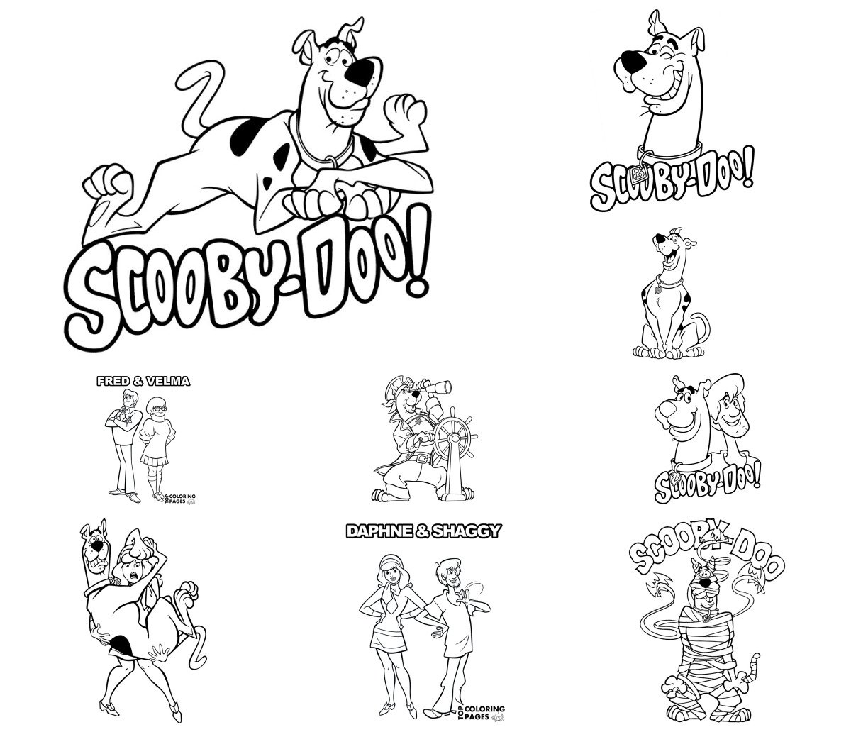 54 drawings — To color and print