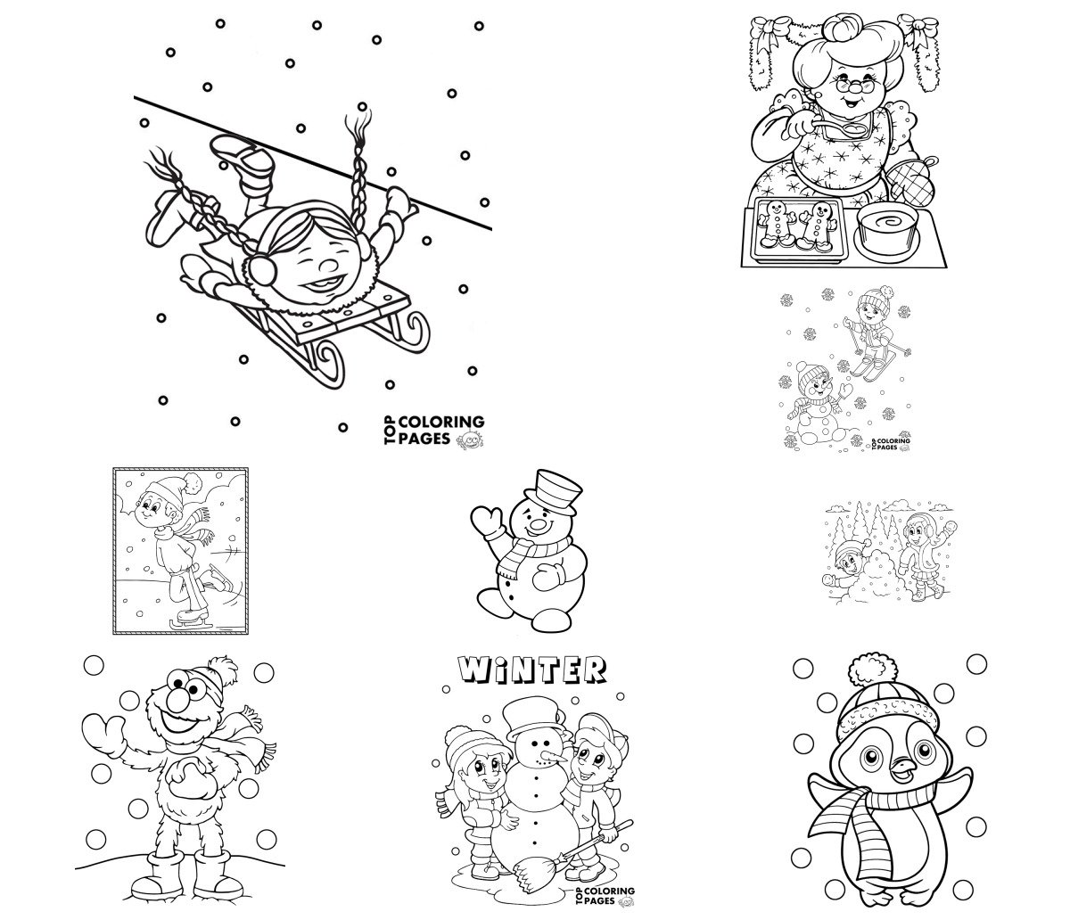 54 drawings — To color and print