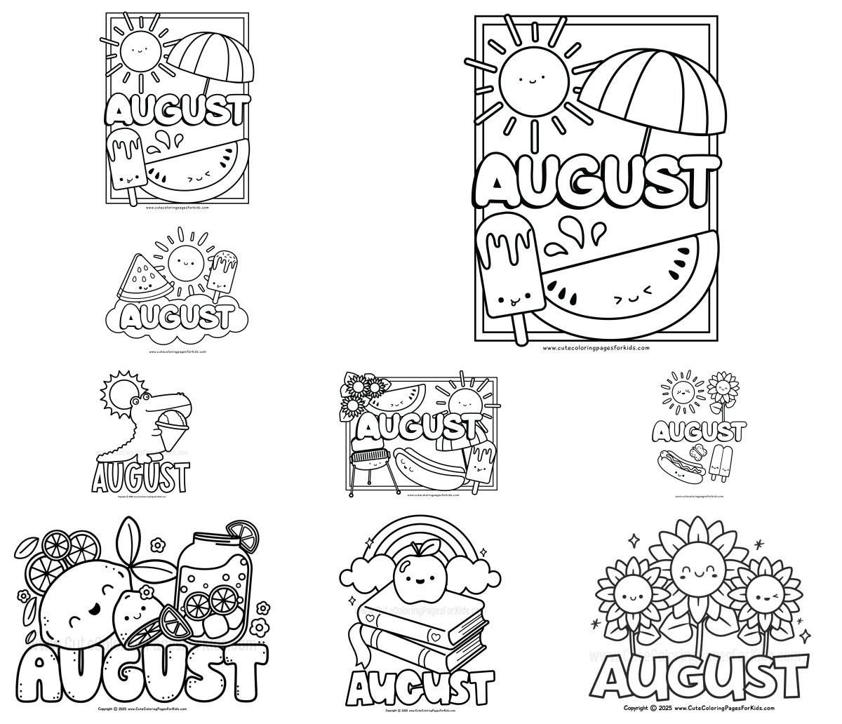 9 drawings — To color and print