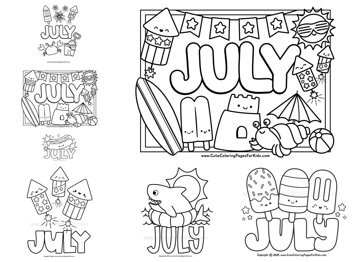 7 drawings — To color and print
