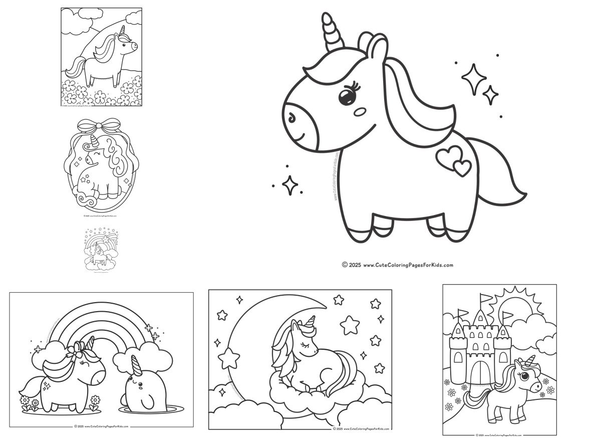 7 drawings — To color and print