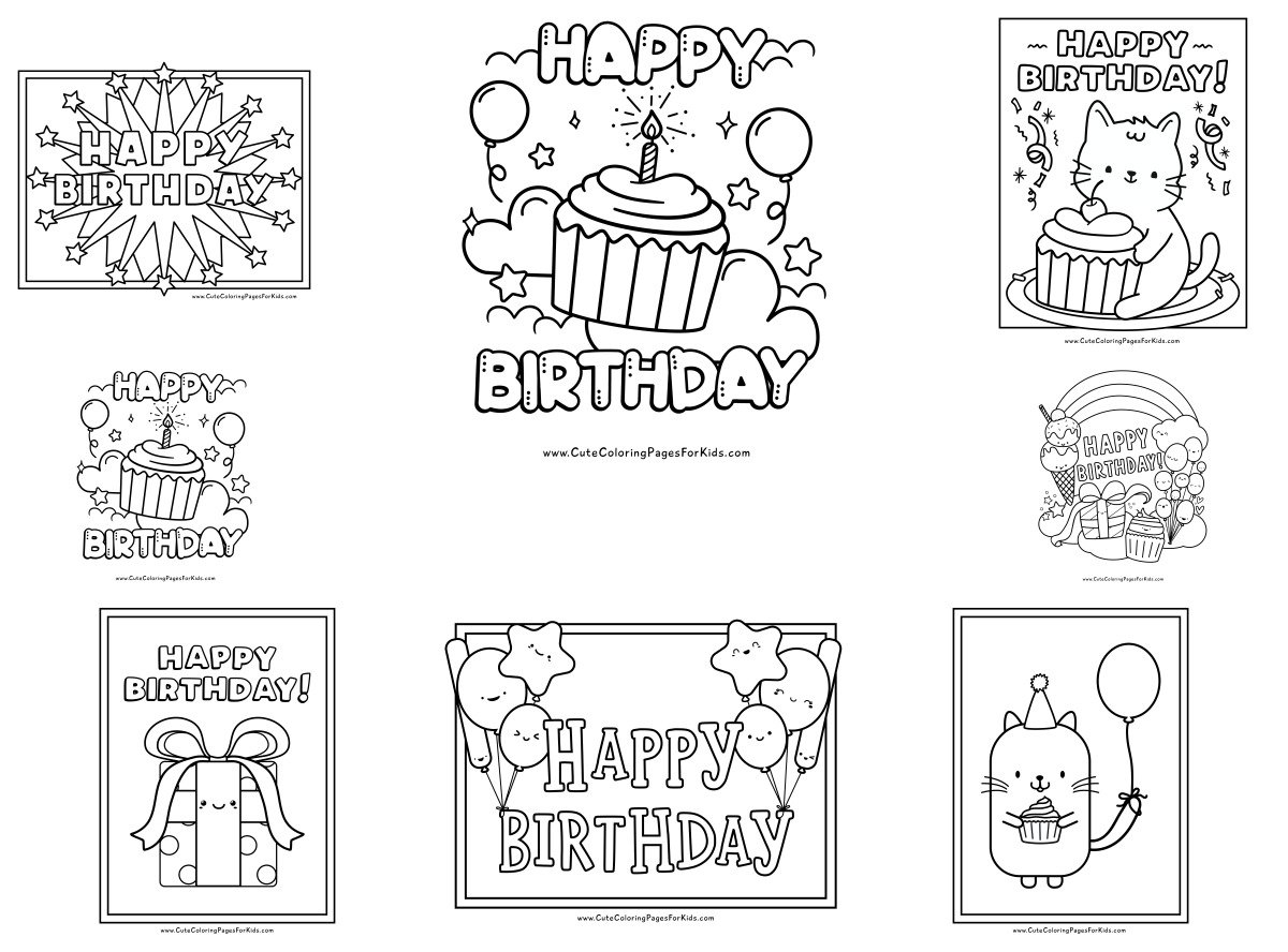 8 drawings — To color and print