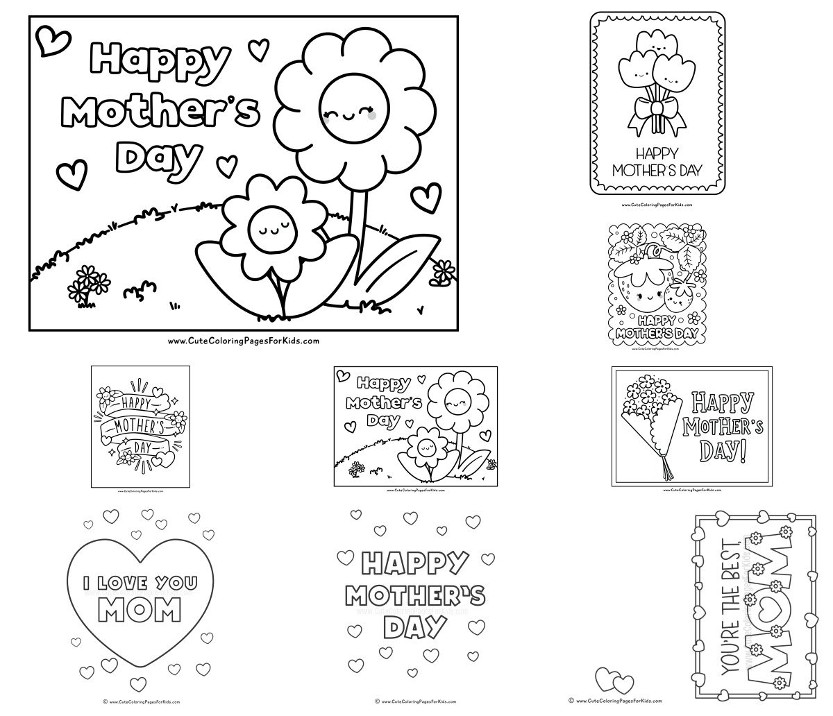 19 drawings — To color and print