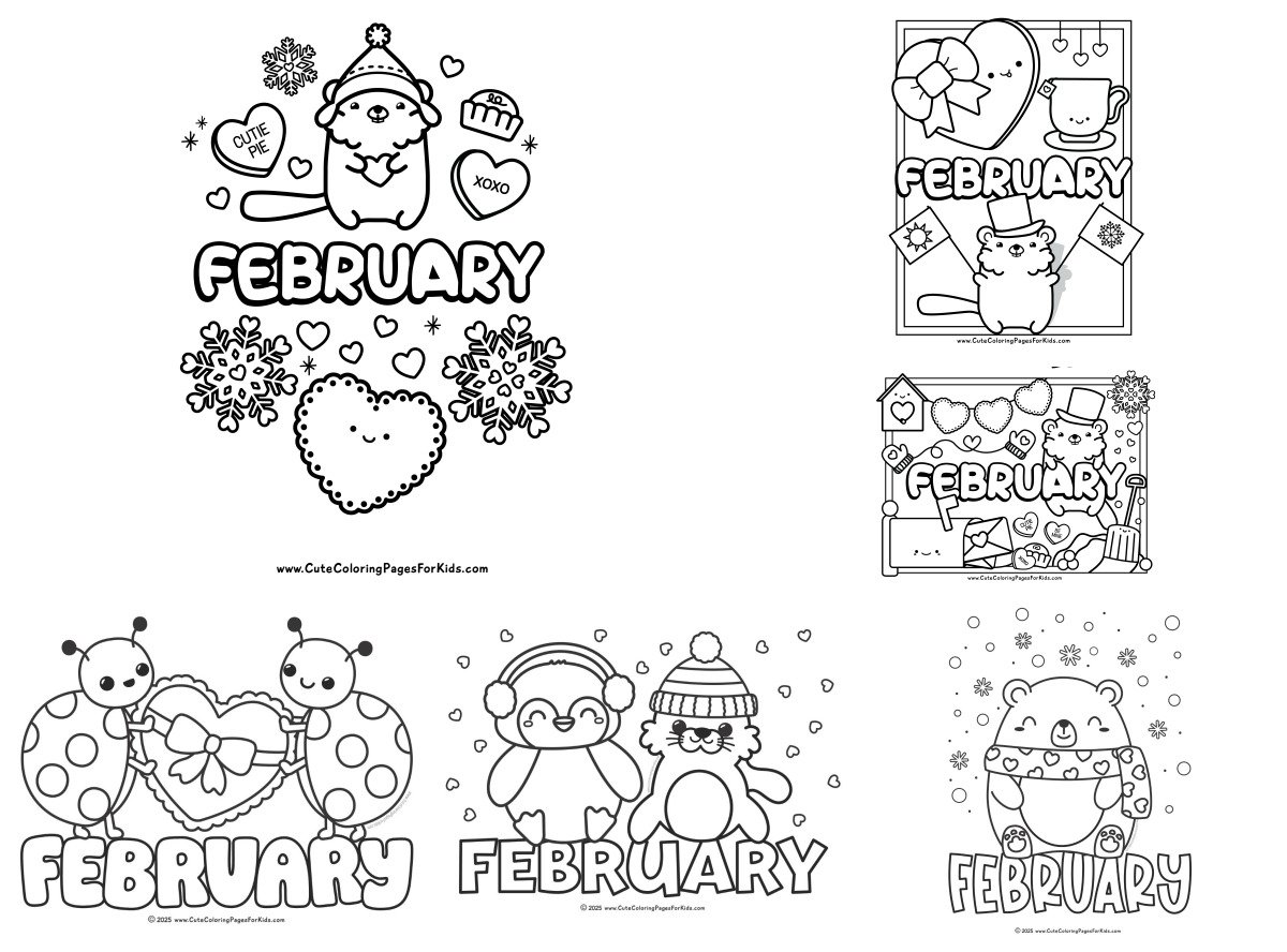 6 drawings — To color and print