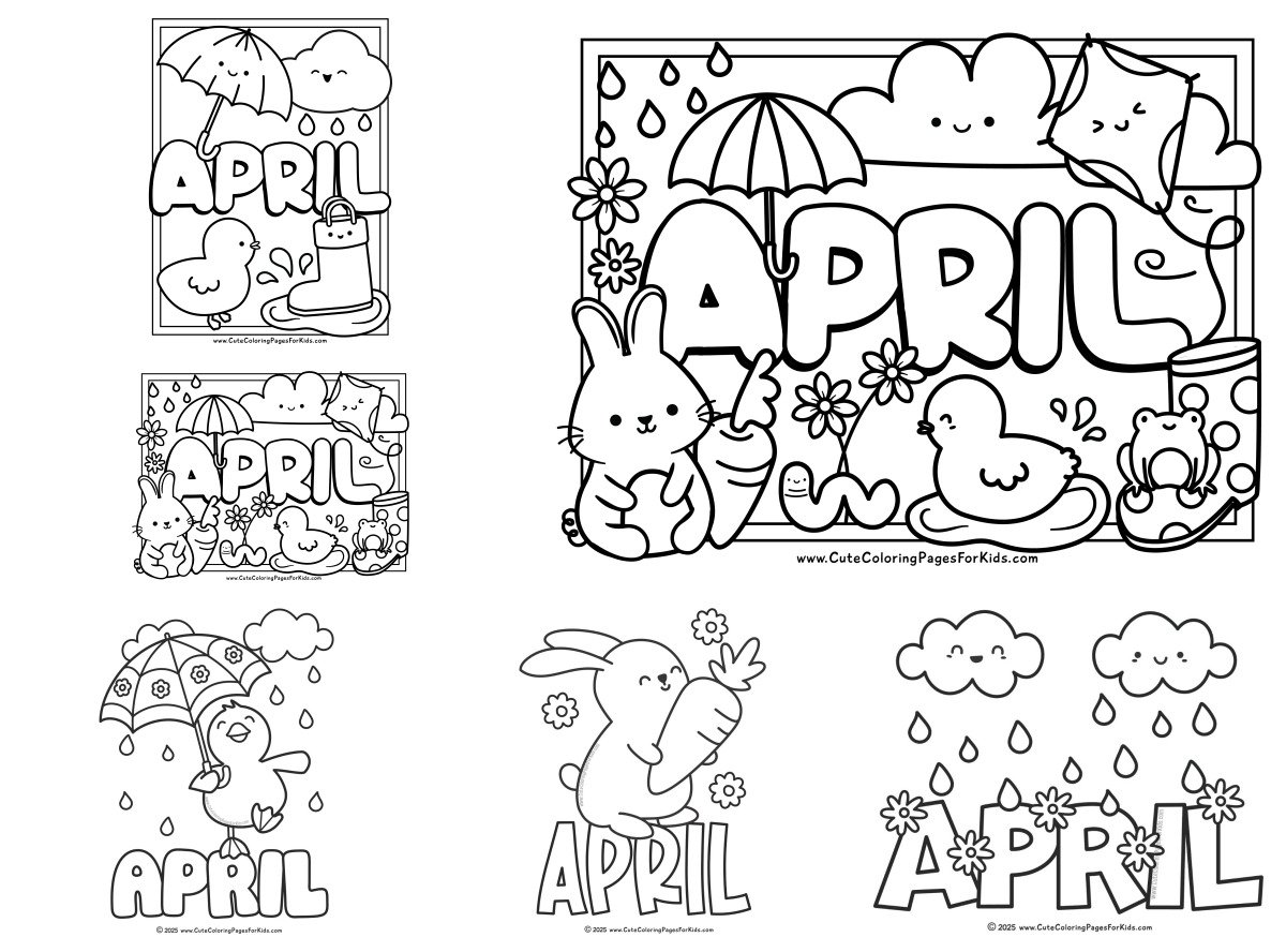 6 drawings — To color and print