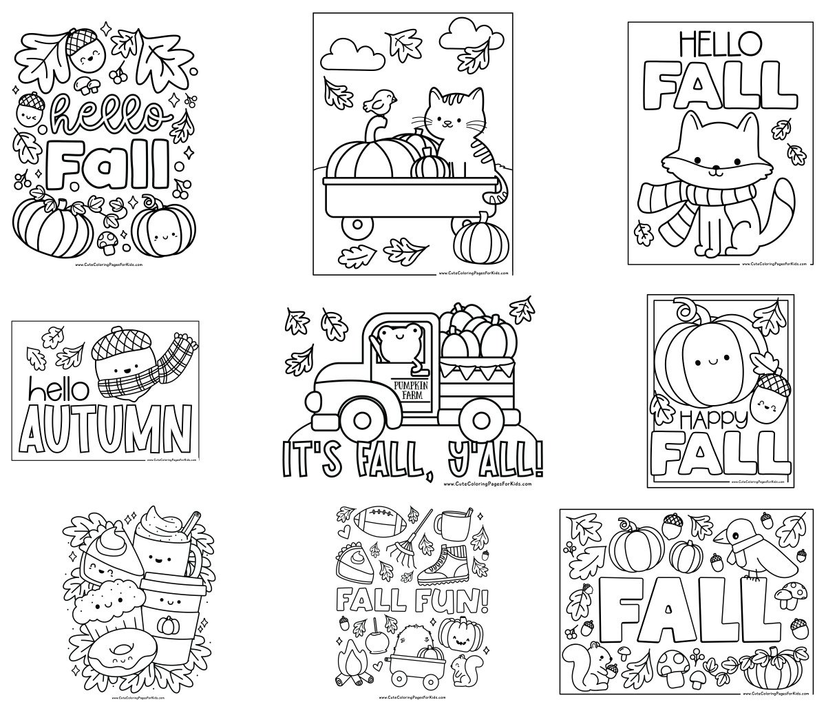 18 drawings — To color and print