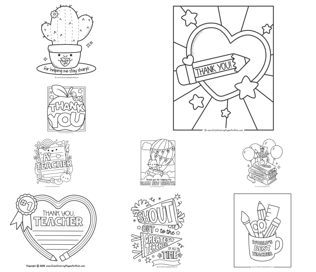 10 drawings — To color and print