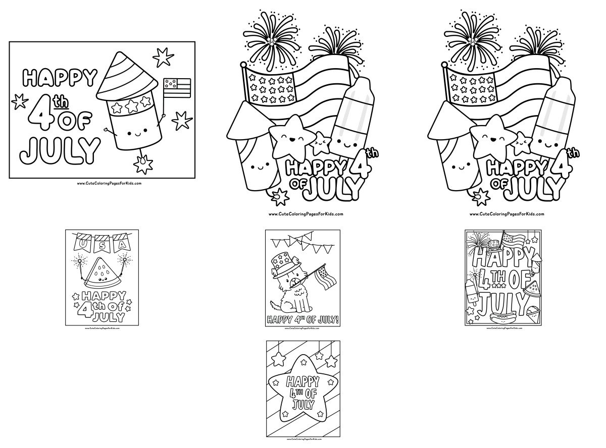 7 drawings — To color and print