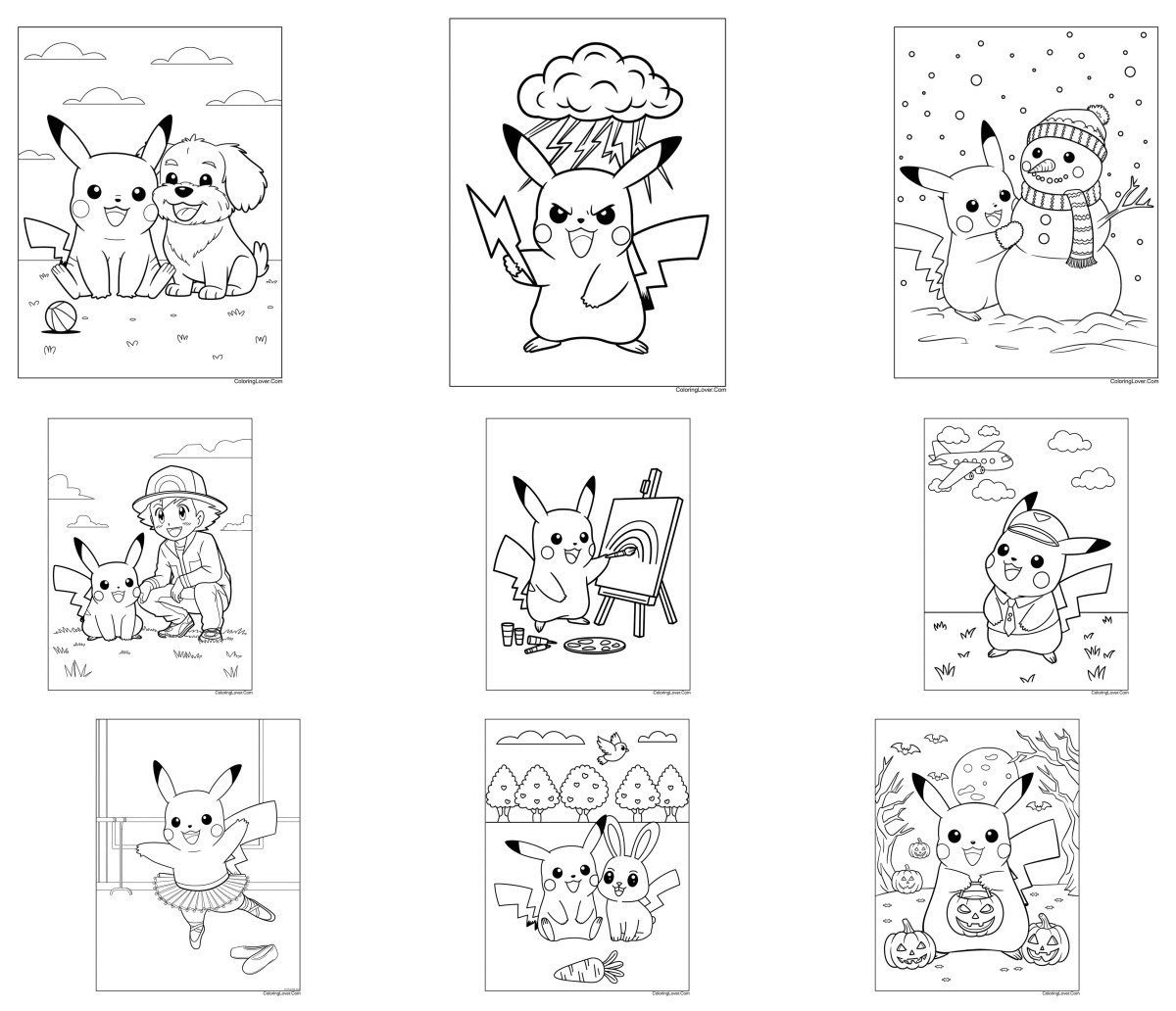 52 drawings — To color and print