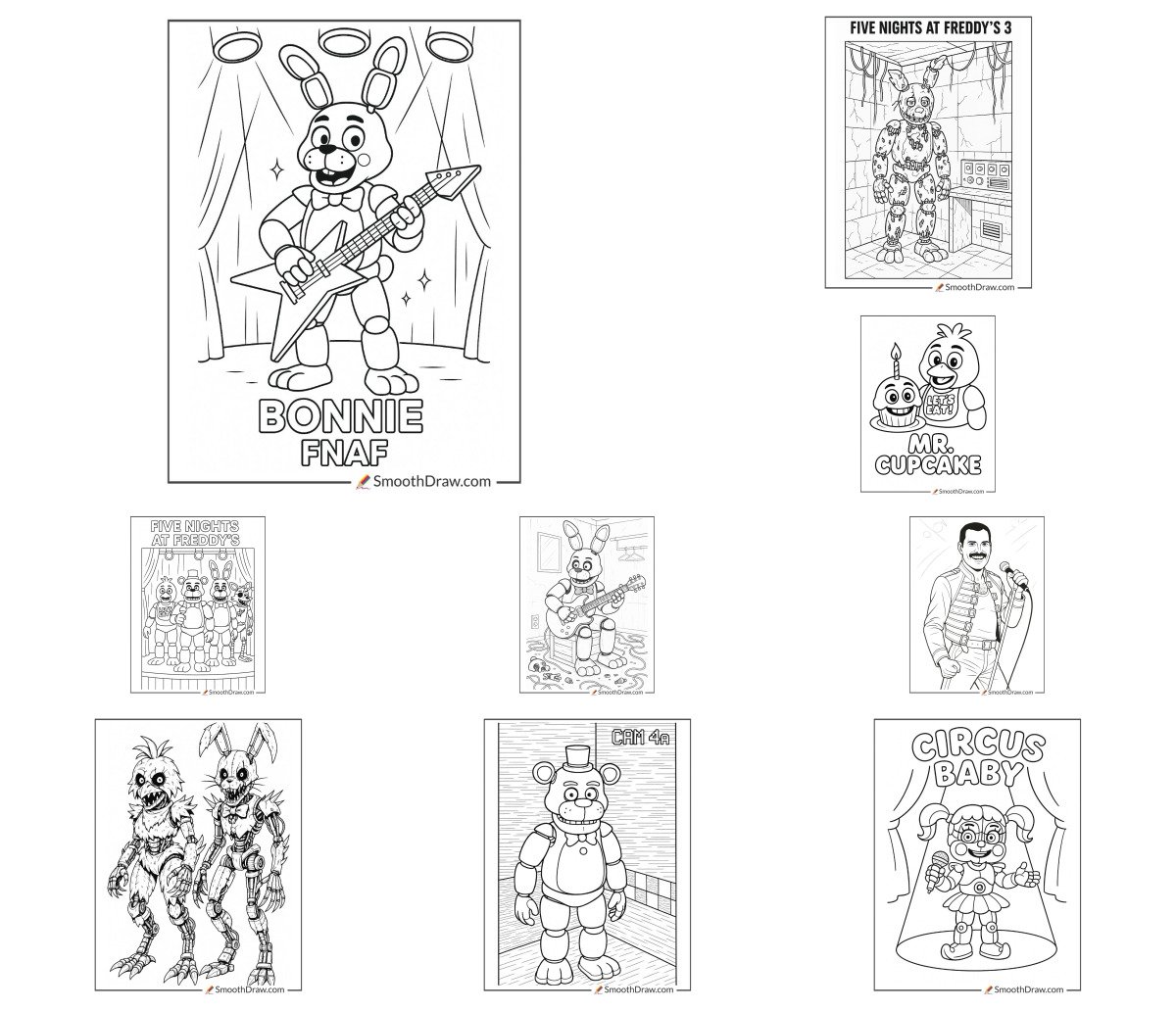 42 drawings — To color and print