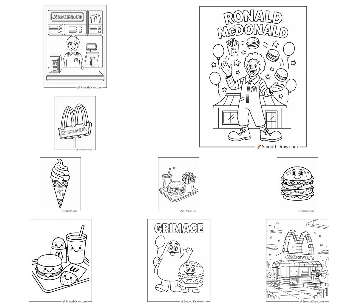 44 drawings — To color and print