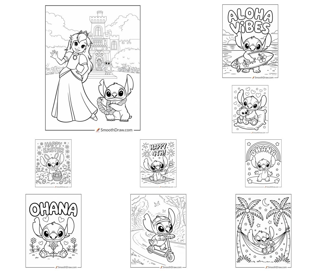 45 drawings — To color and print
