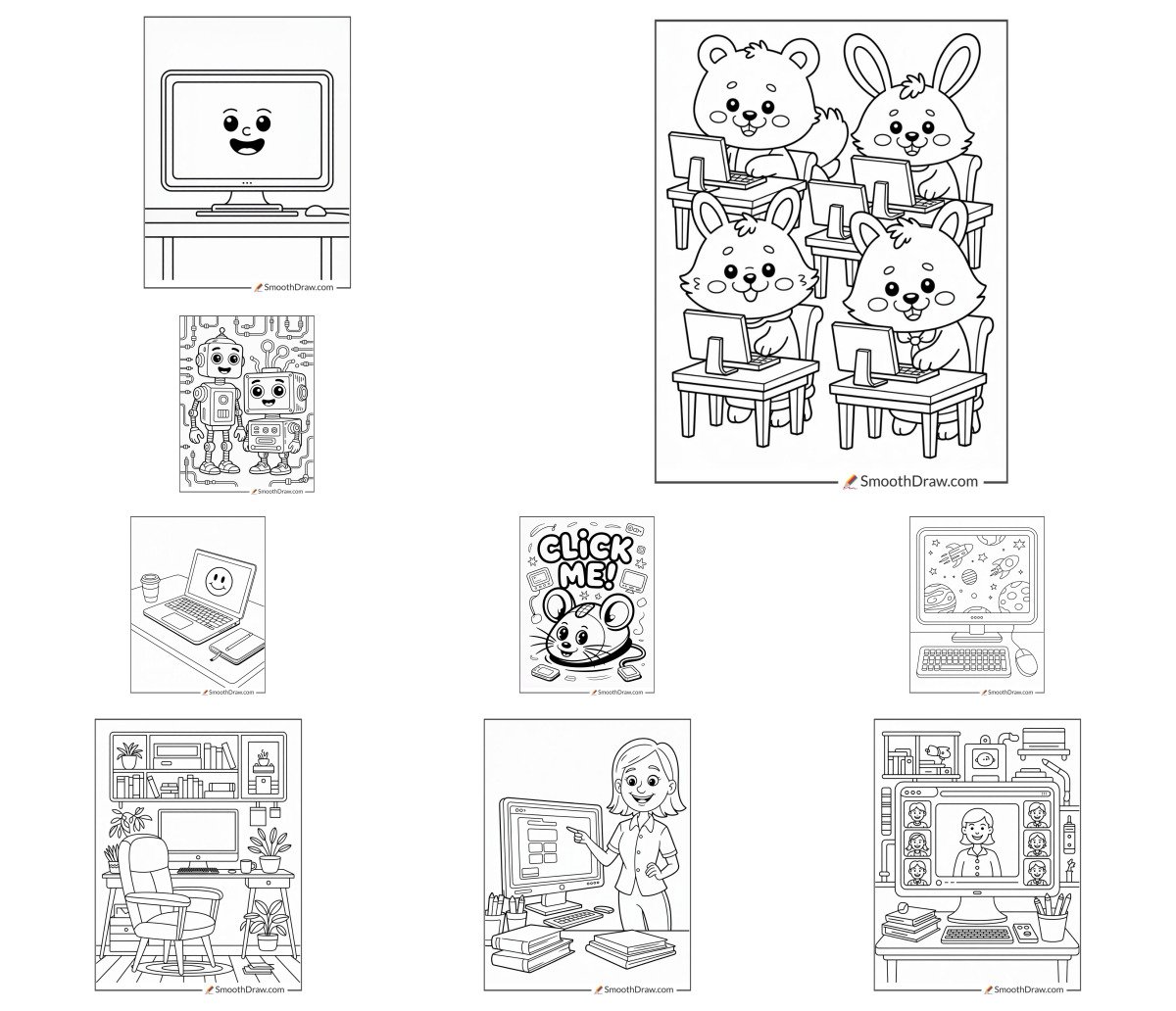43 drawings — To color and print