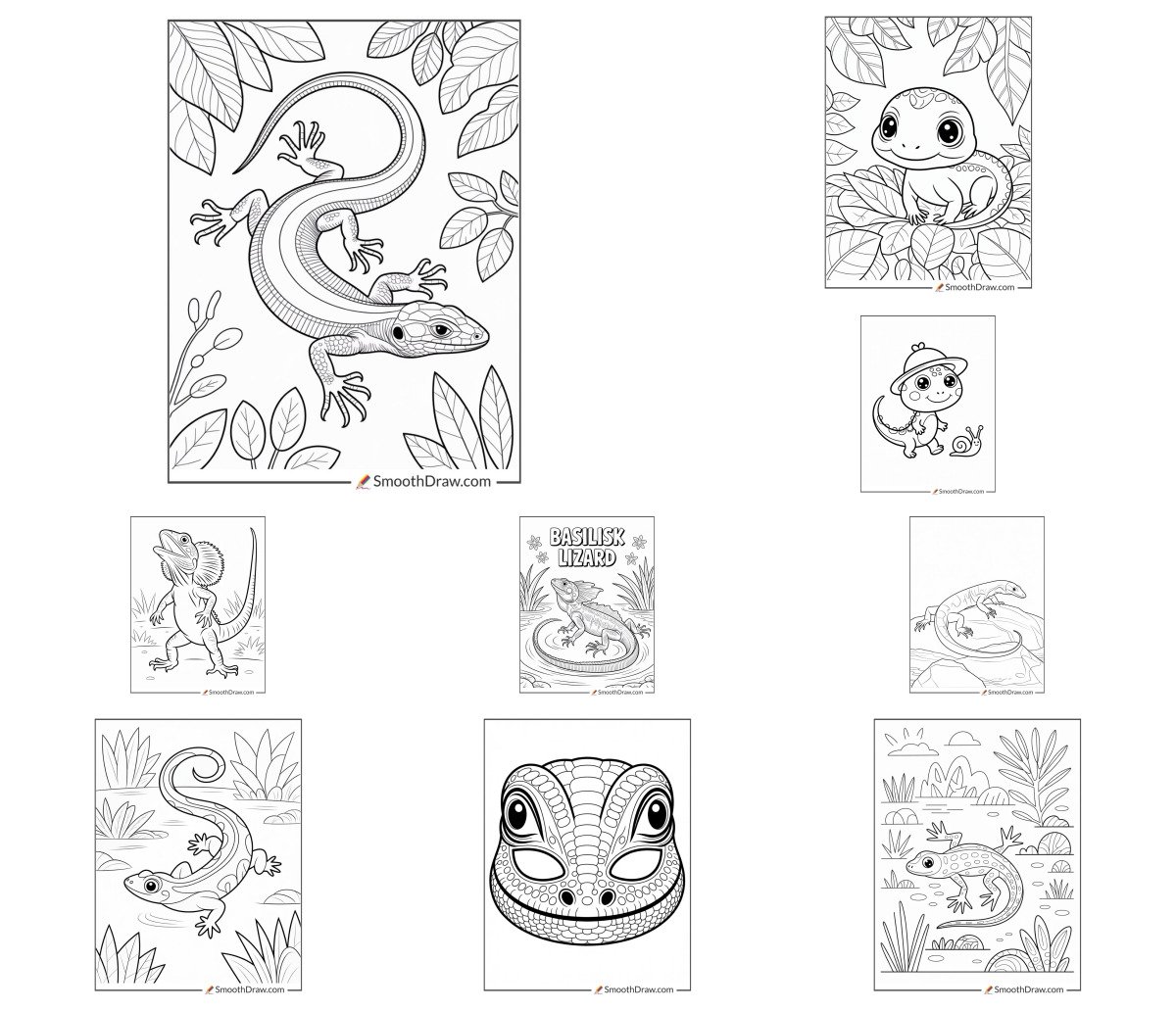 38 drawings — To color and print