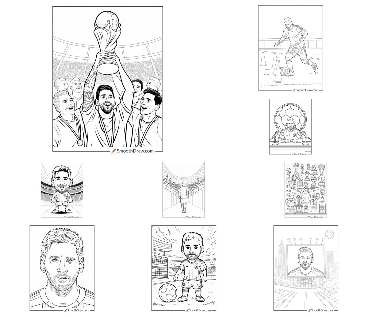 45 drawings — To color and print