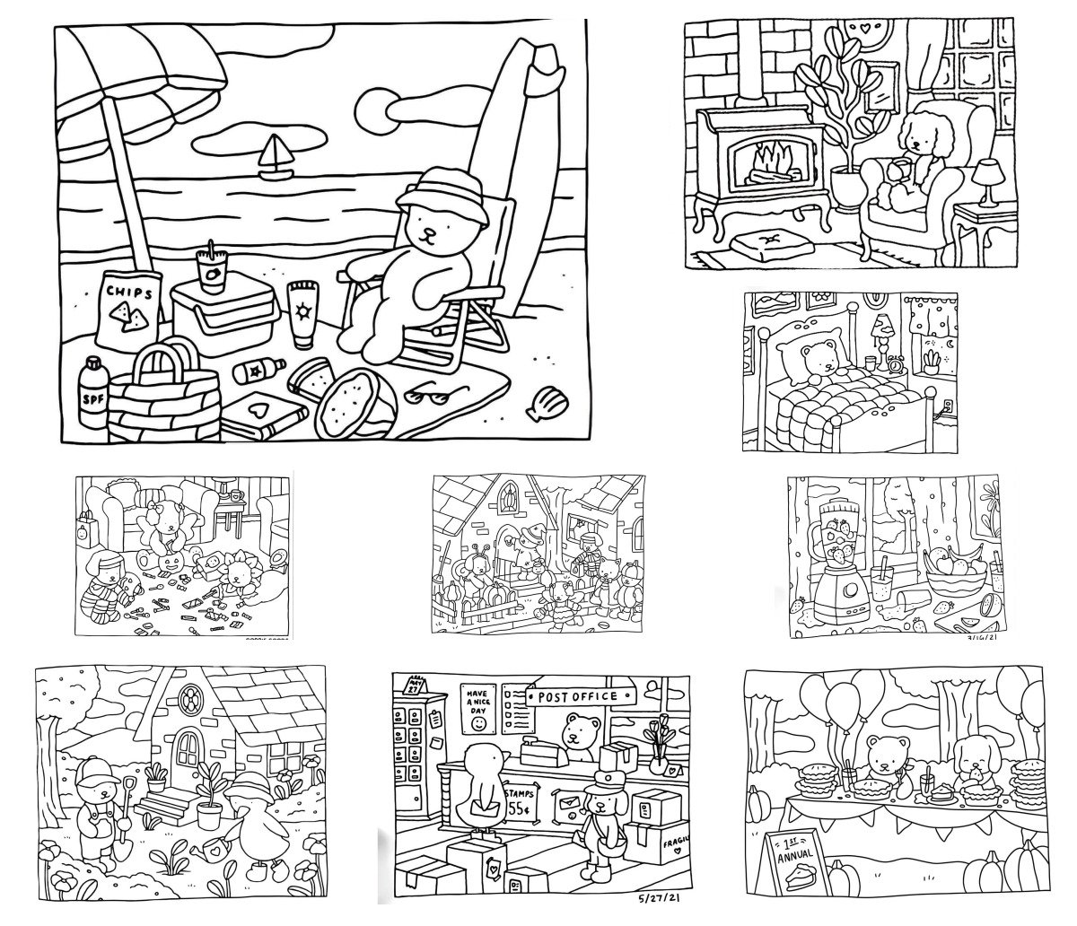 16 drawings — To color and print