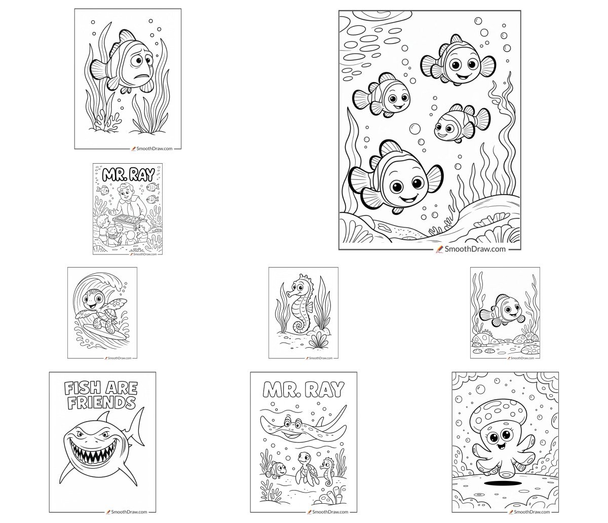 27 drawings — To color and print