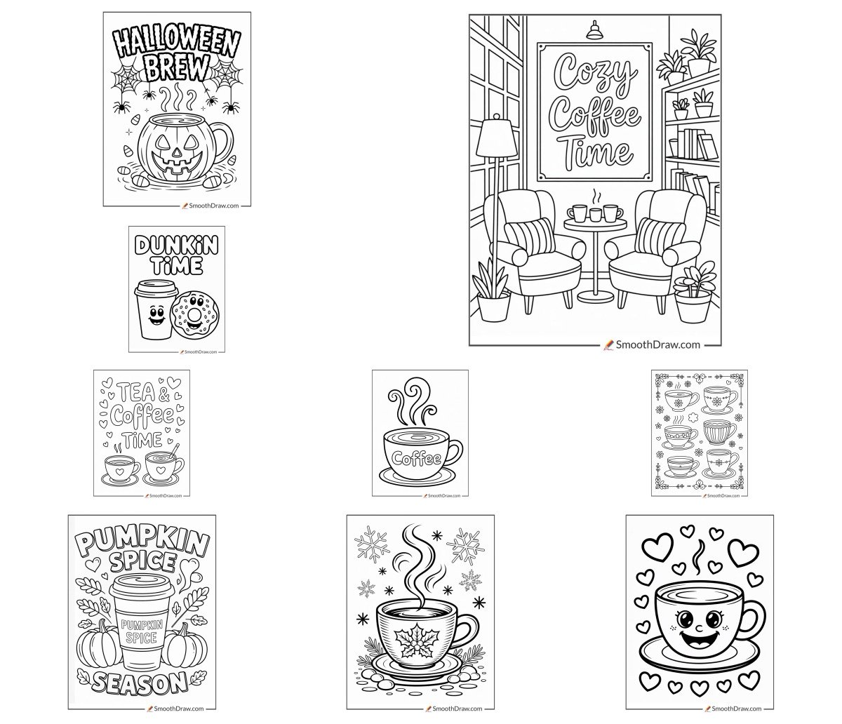 36 drawings — To color and print