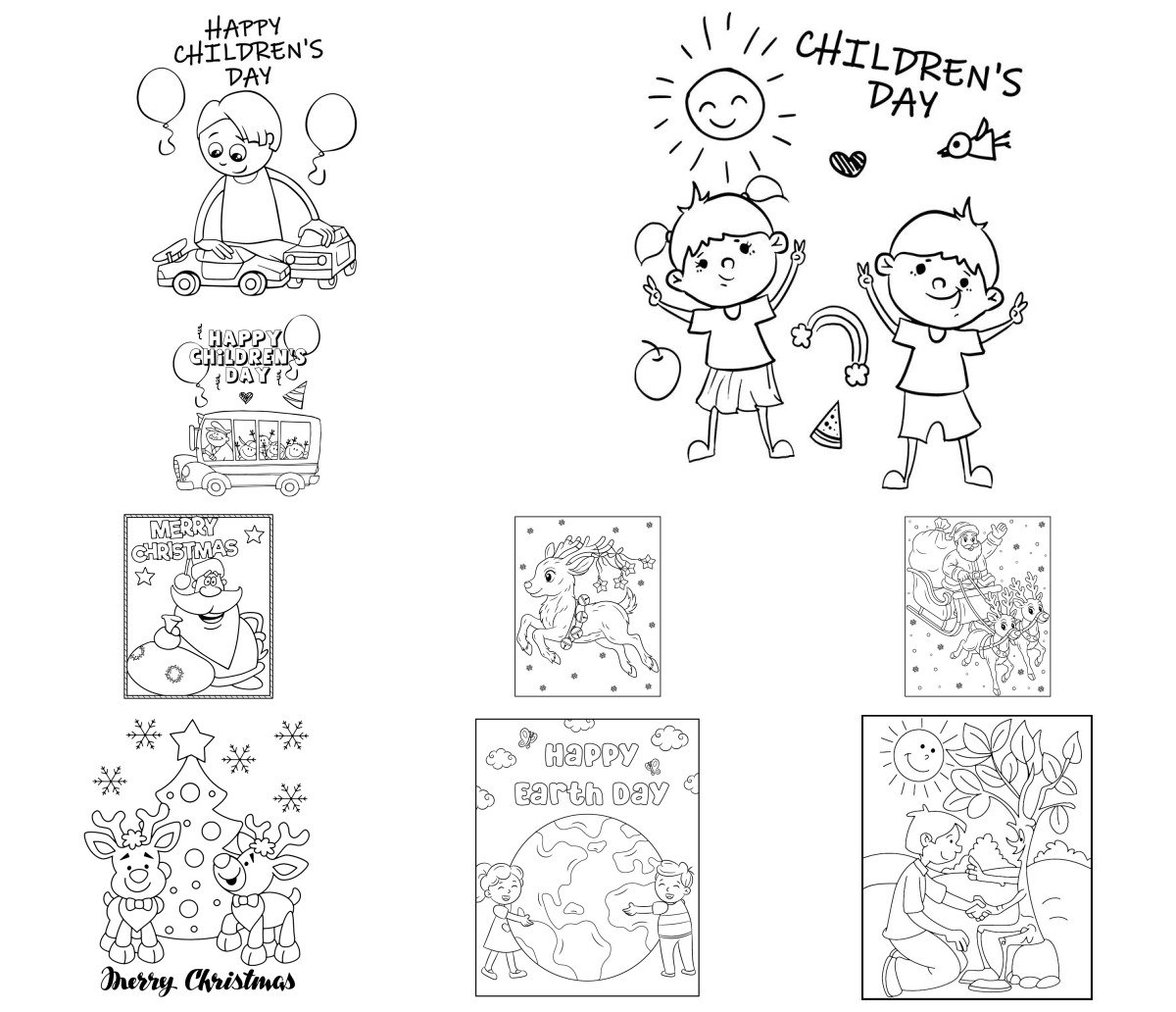 13 drawings — To color and print