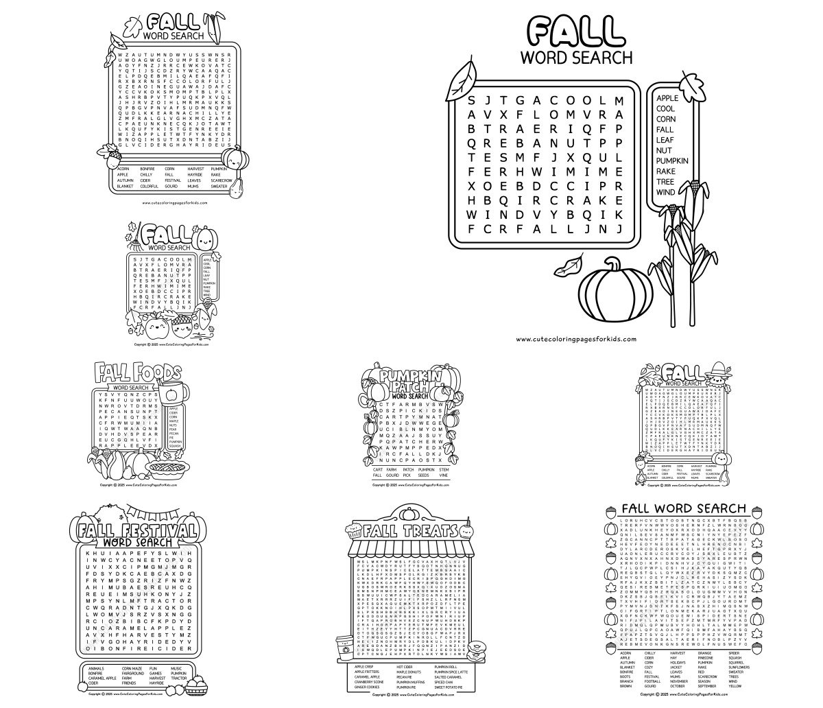 9 drawings — To color and print